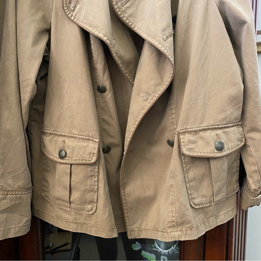 a.n.a. Military Style Utility Jacket sz XL Lightweight Green Double Breasted - Picture 3 of 7